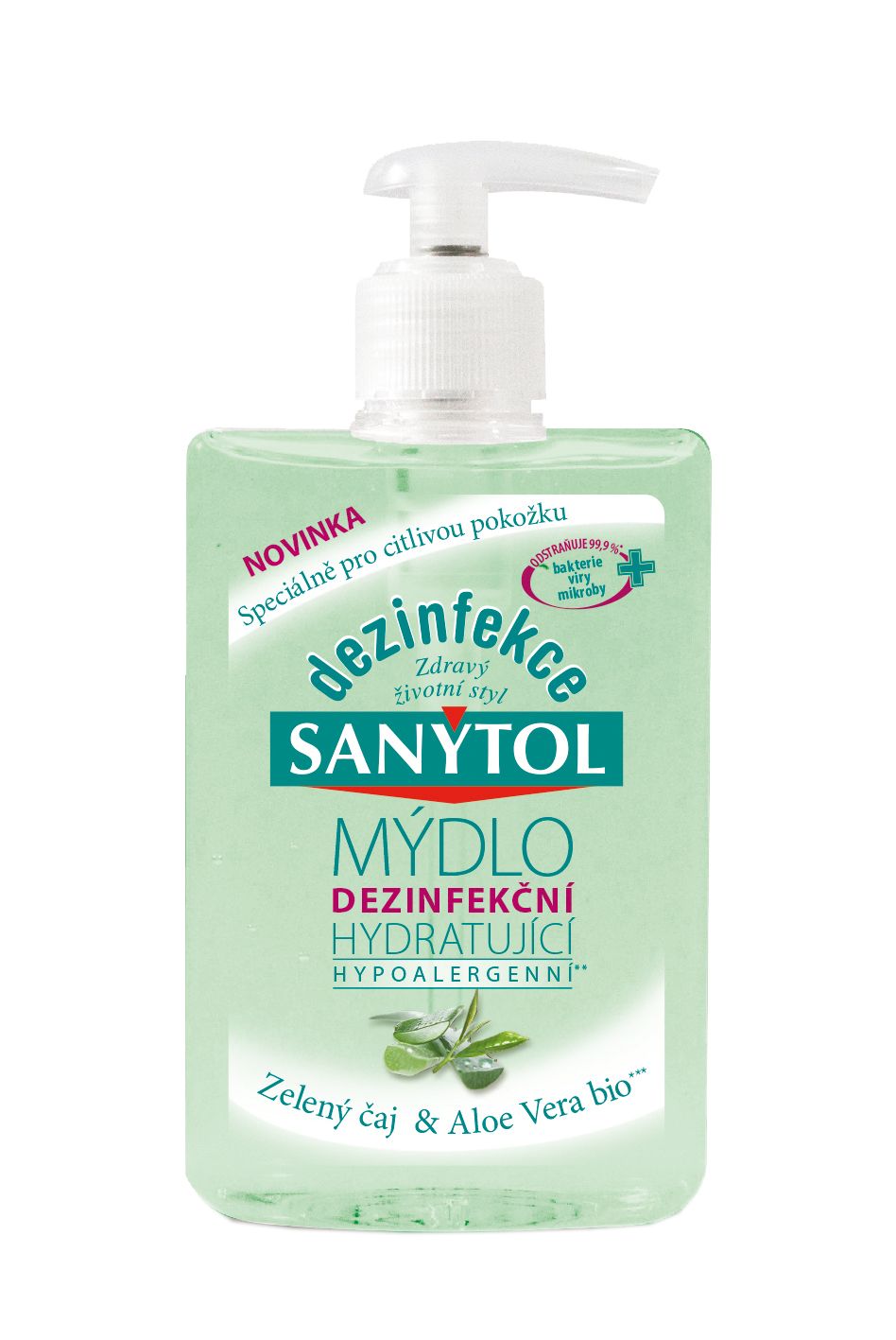 SANYTOL dezinfekční mýdlo na ruce Zelený čaj & Aloe Vera 250 ml 