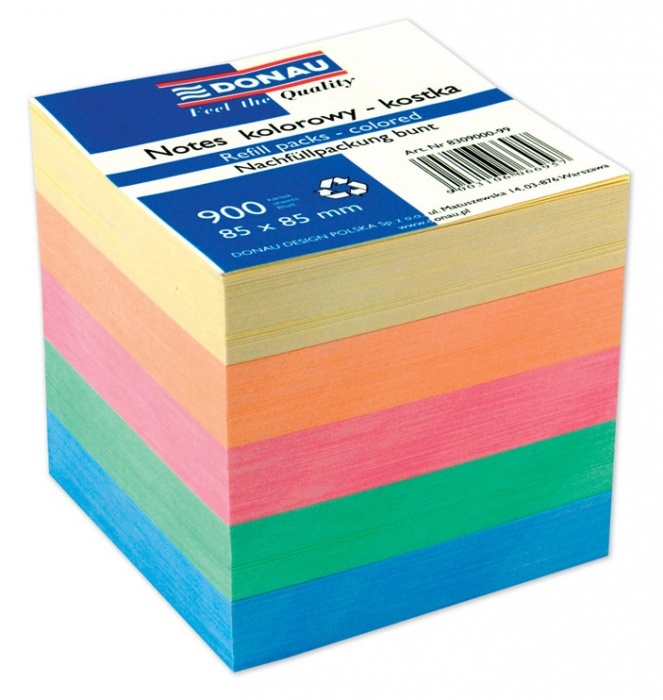 DONAU Poznámkový papír náhradní, 85x85 mm pastelové barvy 