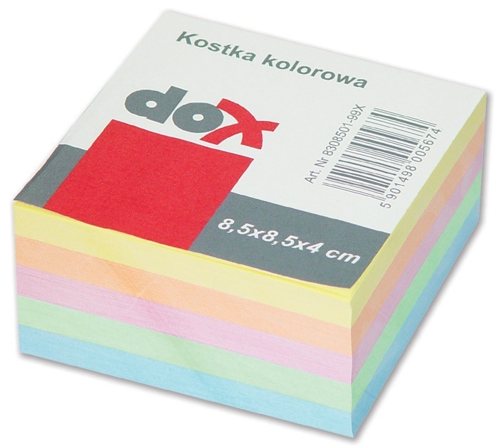 DOX Poznámkový papír, lepený, 85x85 mm pastelové barvy