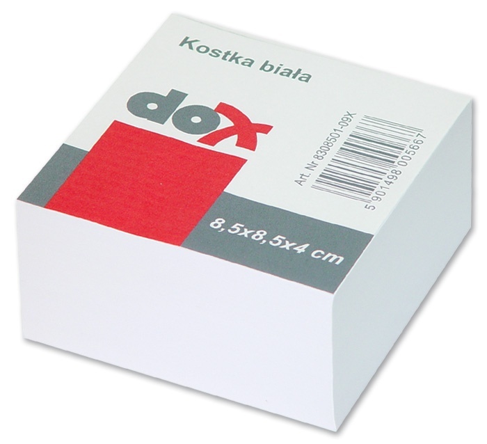 DOX Poznámkový papír náhradní, nelepený 85x85 mm bílý