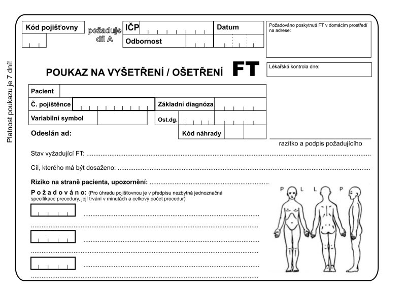 Poukaz na vyšetření / ošetření FT - blok A5 100 listů