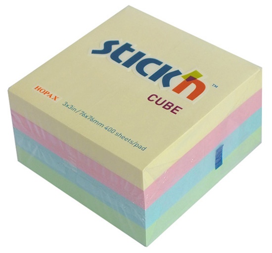 Samolepicí bloček 76 x 76 mm HOPAX, 400 listů Pastel