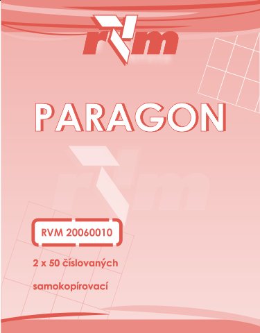 Paragon daňový doklad NCR 2x50 listů - čísl. RVM 20060010