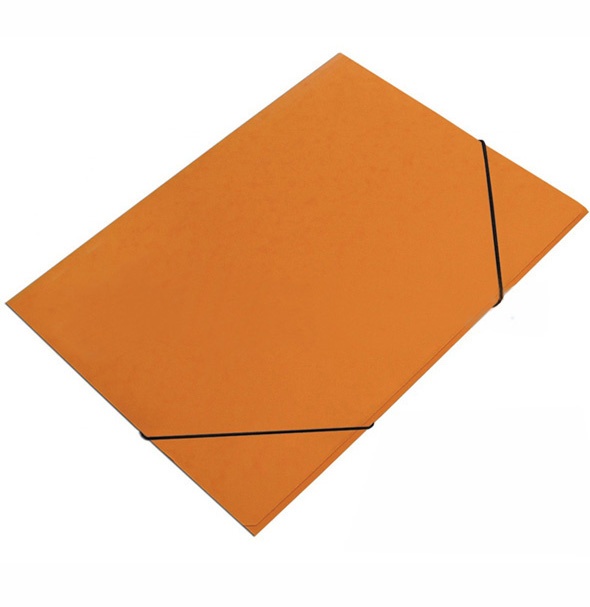 Prešpánová deska s gumou a chlopněmi A4 oranžová
