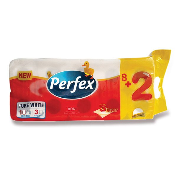 PERFEX toaletní papír 3 vrstvý, 8+2 ks 